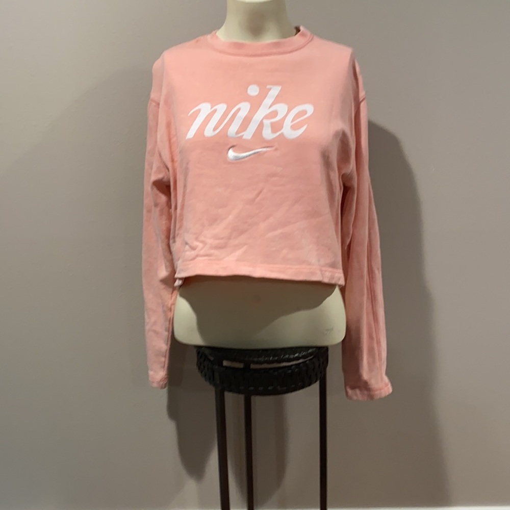 Nike Distessed Wash Pink Fleece Cropped Top